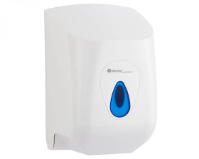 Pojemnik na ręczniki papierowe w rolach MERIDA TOP MAXI biały ABS okienko niebieskie CTN101