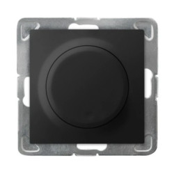 IMPRESJA Ściemniacz przyciskowo-obrotowy przystosowany do obciążenia żarowego i halogenowego czarny metalik ŁP-8Y/m/33