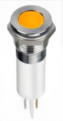 Lampka kontrolna do montażu panelowego 220V ac Pomarańczowy 12mm LED Chrom Faston, oczko lutownicze RS PRO