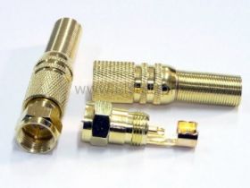 SAT F RG6U 6,8mm GOLD z odgiętką złocony