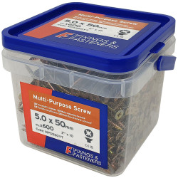 ForgeFix MPS550YT MultiPurpose Pozi Compatible Screw CSK ST ZYP 5.0x50mm Tub600