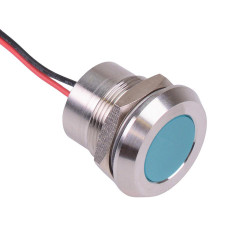 Q22Y5SXXB12E Blue Chamfered 22mm 12VDC LED Panel Indicator IP67 APEM