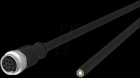 142MEA20100 Sensor cables, M12, 8-pin, coupling &gt; open end, 10 m