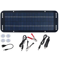 Panel słoneczny 12V 6W przenośny elastyczny zestaw ładowarki słonecznej z wyjściem USB 5V DC do samochodu, kempingu, pieszych wę