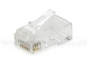 Wtyk RJ-45, 8p8c, kat5e, na przewód płaski, drut, UTP