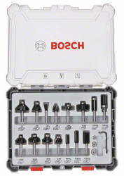 Zestaw frezów, chwyt 6 mm, 15 sztuk Bosch Accessories 2607017471