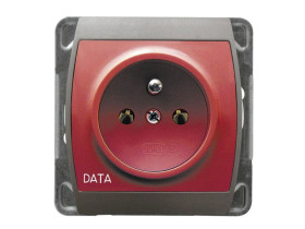 GAZELA Gniazdo pojedyncze z uziemieniem DATA srebro + tytan GP-1JZD/m/18/23 OSPEL