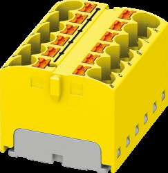 3273818 PTFIX distributor block, 12x4, yellow