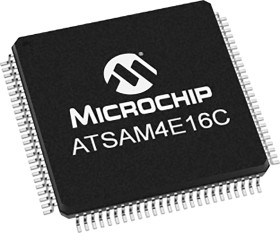 Mikrokontroler Microchip ATSAM LQFP 100-pinowy Montaż powierzchniowy ARM Cortex M4 1,024 MB 32bit CAN:1 120MHz RAM:128