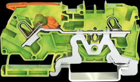 2104-1207 2-wire protective earth terminal block, with lever, 4.0 mm², gre