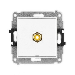 ICON Mechanizm gniazda pojedynczego RCA, bez pola opisowego (typu cinch - żółty, pozłacany) biały IGRCABO-1