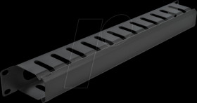 66550 19" Cable management patch panel with 2 openings 1 U black