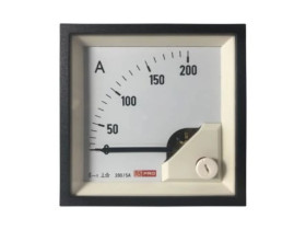 Amperomierz analogowy panelowy 200 (Scle) A, 200/5 (CT) A, 5 (Input) A AC -10C do +65C RS PRO