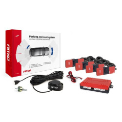 Czujnik Cofania, zestaw, Buzzer 4 sensory parkowania, czarne, AMiO
