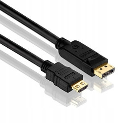Kabel przyłącze wtyk Displayport - wtyk HDMI 10,8Gb/s 4K 30Hz wideo HD 3D HDCP 1.4 DP12 /3,0m/