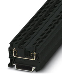 Through terminal block, spring balancer connection, 0.08-1.5 mm², 2 pole, 17.5 A, 6 kV, black, 3037067