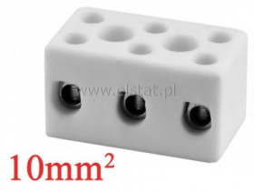 Złączka gwintowana porcelanowa 3- tory 10mm2 16A