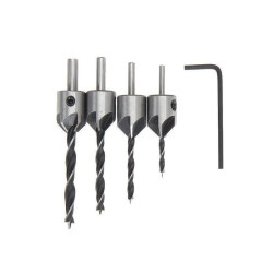 Zestaw wierteł do frezowania z pogłębiaczem 4szt.