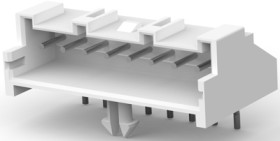 Pin header, 8 pole, pitch 2.5 mm, angled, white, 1744426-8