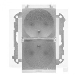 Simon 55 Gniazdo podwójne do wersji IP44 z uszczelką (moduł), szybkozłącza. Klapka transparentna Biały mat TGZ2BMCZ.01/111A