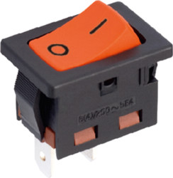 Rocker switch, orange, 1 pole, On-Off, off switch, 6 (4) A/250 VAC, IP50, unlit, 1941.1103