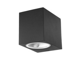 VT-7651 Kinkiet SLEEK GU10 kształt: kwadrat obudowa: czarna IP44 7510 V-TAC