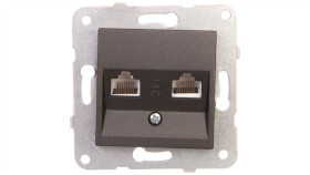 Novella Gniazdo Komputerowe 2Xrj45 Kat. 5E, Kolor Czarny / 92105534M