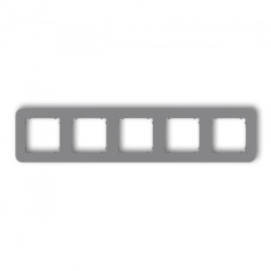 MINI Ramka uniwersalna pięciokrotna zaokrąglona z tworzywa szary mat 27MRTZ-5