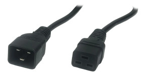 Przewód zasilający IEC C19 C20 16A - POSAC-C19-C20-18 czarny 1.8m