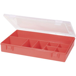 H&#xFC;nersdorff 611700 Assortment Box 335x225x55mm 8 Compartments Snap-Locks