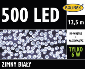 Lampki Bulinex 500led biały zimny 12,5m sznur