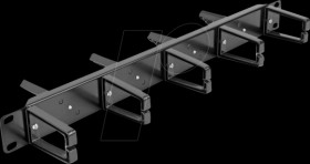 66850 19" cable management patch panel, 9 brackets, 1 U, black