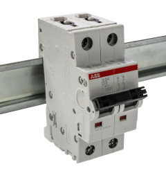 Wyłącznik nadprądowy MCB, Typ D, 2-biegunowy, 3A, 400V, 125V, na szynę DIN, ABB S202-D3, S200