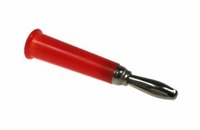 Wtyk banan plastikowy czerwony 45mm