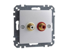 MERTEN SYSTEM M Gniazdo wtykowe złącza audio aluminium MTN4350-0460 SCHNEIDER ELECTRIC