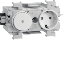 Gniazdo Schuko przeł.wtyk zac.mont.front bia GS11019010