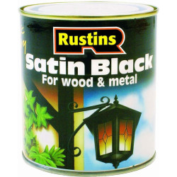 Rustins SATB2500 Quick Drying Satin Black Paint 2.5 Litre
