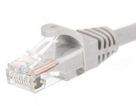 Patchcord RJ45 UTP 5e; długość 0,25m; szary; osłona zalewana