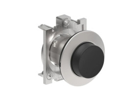 Metalowy przycisk płaski fi30mm wystający samoczynny powrót Czarny LPFB202