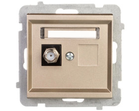 SONATA Gniazdo antenowe pojedyncze typu F szampański złoty GPA-1RF/m/39