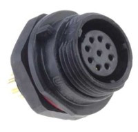 SPP1712-9GZ-P Gniazdo 9 pin, zakręcane na obudowę, zakręcany, wodoodporny - gwint zewnętrzny