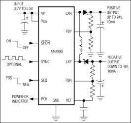 Dual-Output (Positive and Negative), DC-DC Converter for CCD and LCD