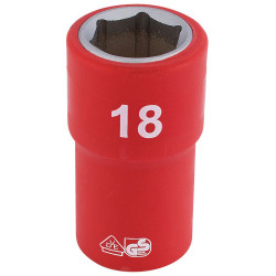 Draper Expert 31869 1/2&quot; Sq. Dr. Fully Insulated VDE Socket (18mm)