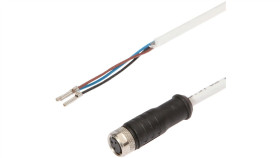 Złącze Kablowe M8 Żeńskie Proste 3-Pinowe Druga Końcówka Niezarobiona...