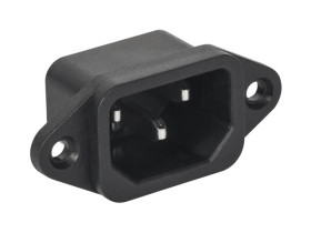 Gniazdo panelowe męskie IEC-60320 C14 przykręcane