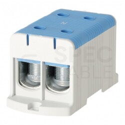 Listwa zaciskowa 2-torowa Al/Cu 35-240mm2 na szynę TH35 niebieski FJ-E240/2/B HEDO