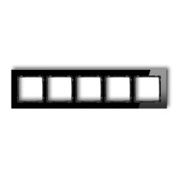 DECO Ramka uniwersalna pięciokrotna - szkło (ramka: czarna spód: czarny) czarny 12-12-DRG-5