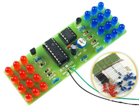 Red & Blues Strobe Flash Light with NE555, CD4017 Chips - DIY Kit