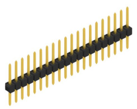 Pin header, 20 pole, pitch 2.54 mm, straight, black, 10046390