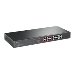 Switch 19 RACK 16x port RJ45 (Fast Ethernet 100Mb/s, w tym 16x PoE+) + 2x port RJ45 (Gigabit Ethernet 1000Mb/s) + 2x port SFP pr